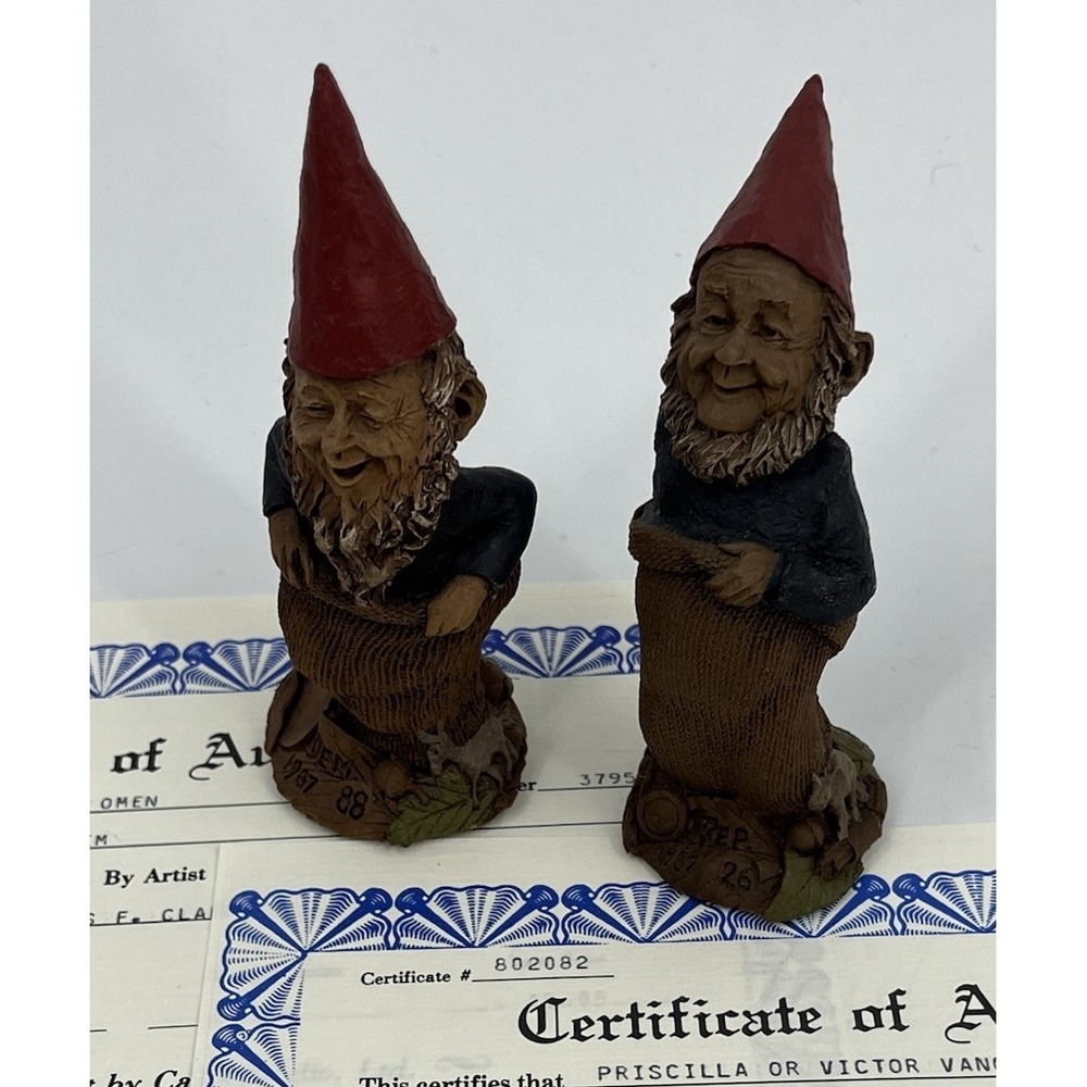 Tom Clark Dem and Rep Gnomes Editions 26 and 88 with COAs Democrat Republican